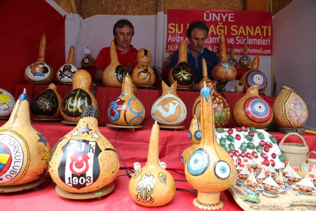 Ordulu ikiz kardeşler su kabağını sanata çeviriyor