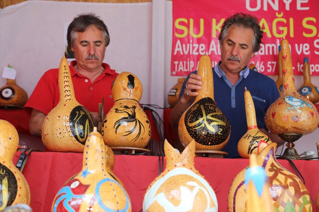 Ordulu ikiz kardeşler su kabağını sanata çeviriyor