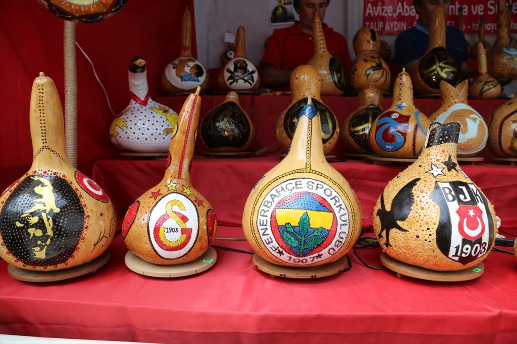 Ordulu ikiz kardeşler su kabağını sanata çeviriyor