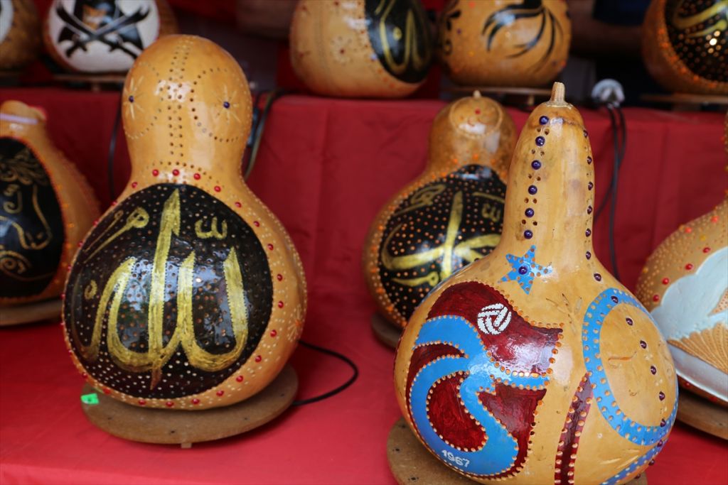 Ordulu ikiz kardeşler su kabağını sanata çeviriyor