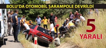 Bolu'da otomobil şarampole devrildi: 5 yaralı