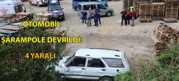 Otomobil şarampole devrildi: 4 yaralı