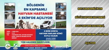 Batı Karadeniz'in en büyük hayvan hastanesi Bolu Hayvan Hastanesi, Hayvanları Koruma Günü'nde açılıyor
