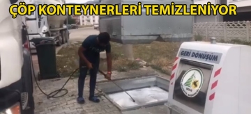 Çöp konteynerleri temizleniyor