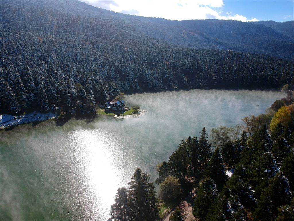 Abant ve Gölcük'te kar güzelliği