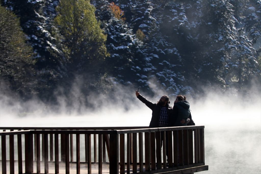 Abant ve Gölcük'te kar güzelliği