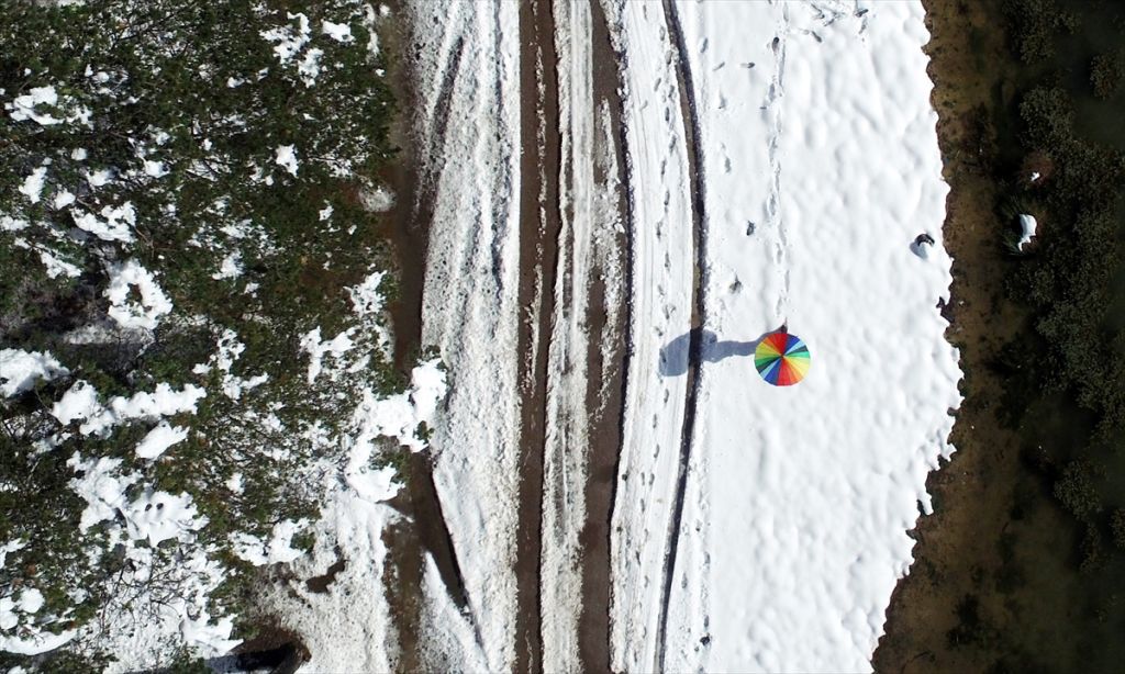 Bolu Dağı'nda kar manzarası