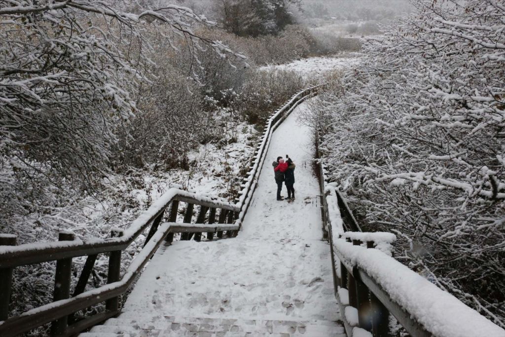 Bolu Dağı'nda kar yağışı başladı
