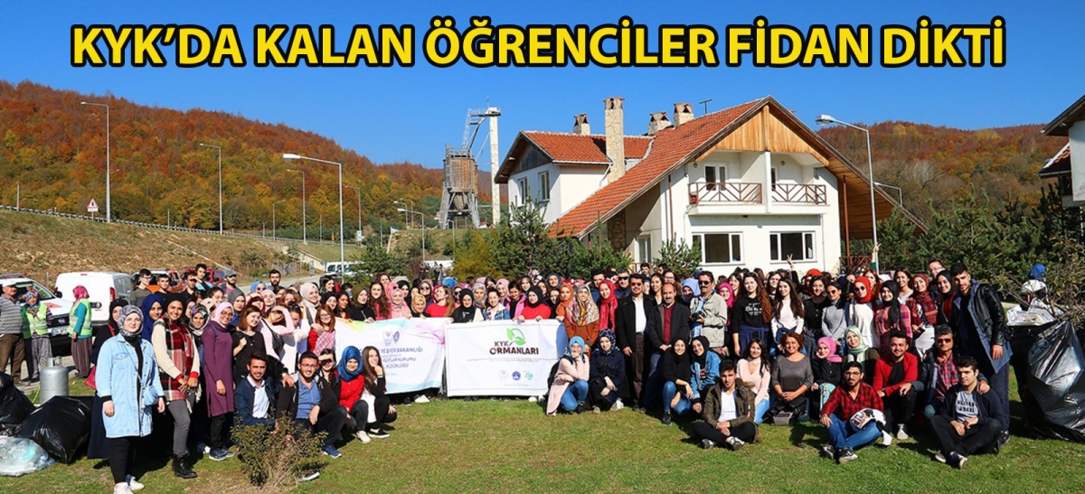 KYK'da kalan öğrenciler fidan dikti