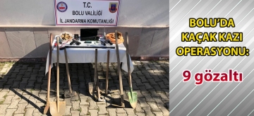 Bolu'da kaçak kazı operasyonu: 9 gözaltı