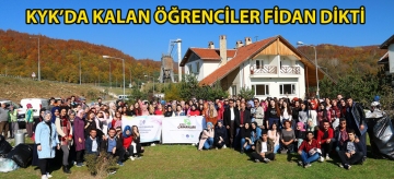 KYK'da kalan öğrenciler fidan dikti