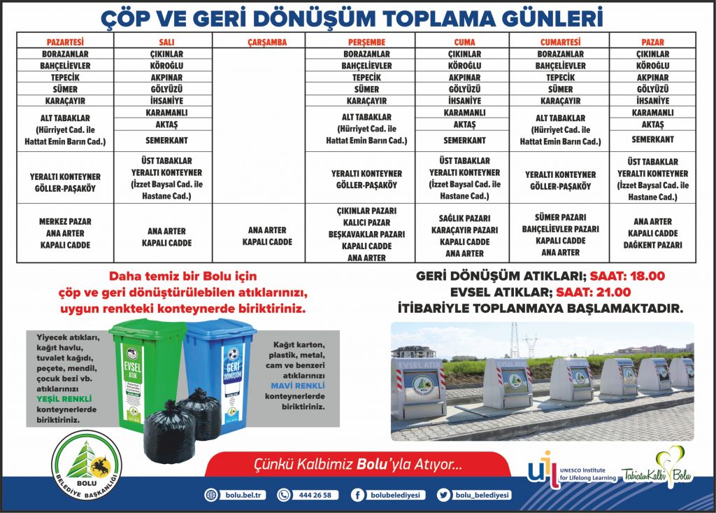 Evsel atıkların ve geri dönüşüm atıklarının toplama saatleri değişti