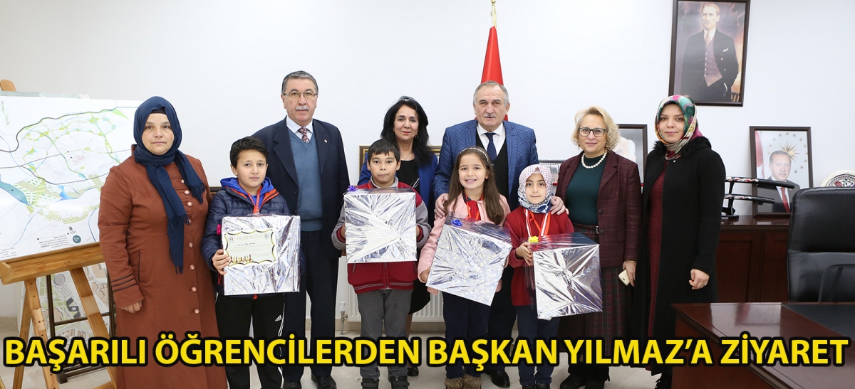 Başarılı öğrencilerden Başkan Yılmaz'a ziyaret