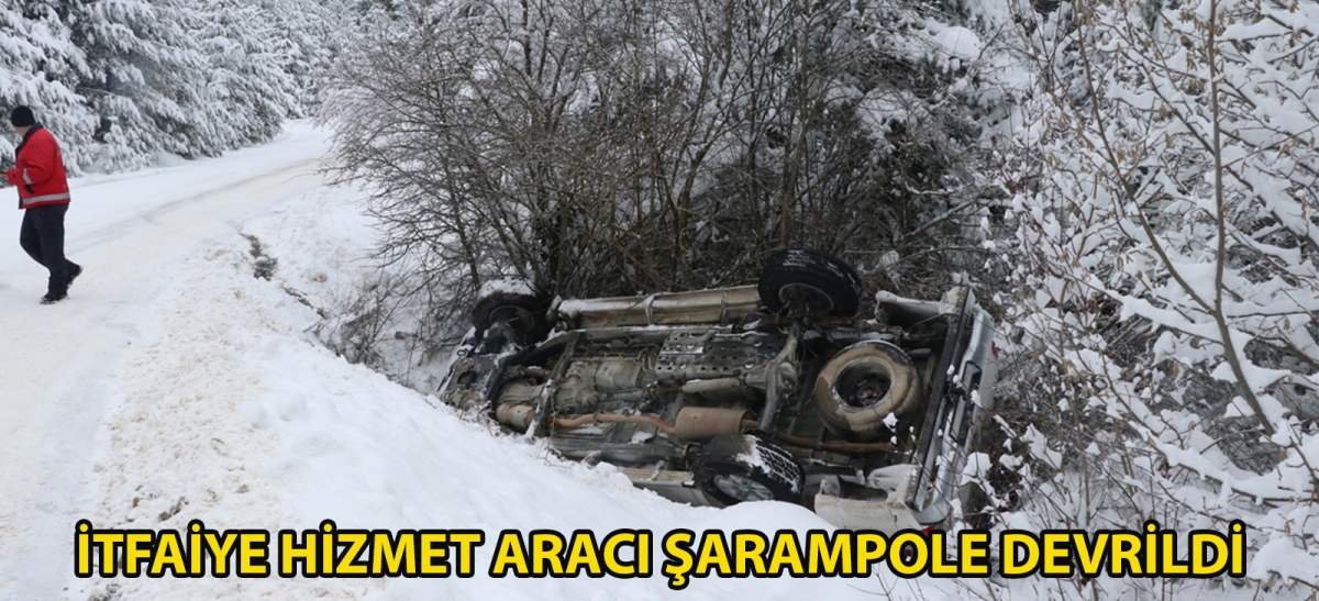 İtfaiye hizmet aracı şarampole devrildi