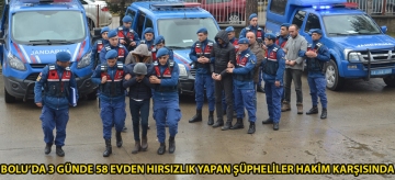 Bolu'da 3 günde 58 evden hırsızlık yapan şüpheliler hâkim karşısında
