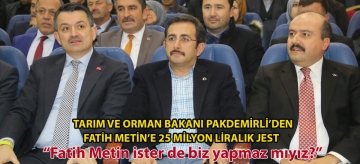 Tarım Ve Orman Bakanı Pakdemirli'den Fatih Metin'e 25 Milyon Liralık Jest