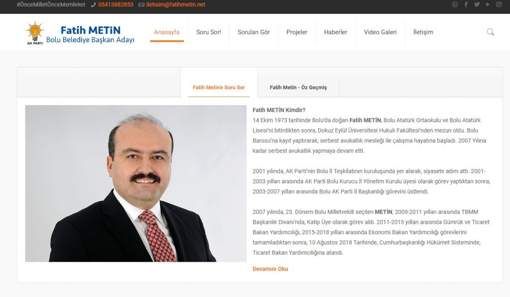 FATİH METİN'E ULAŞMAK ARTIK ÇOK DAHA KOLAY: WWW.FATİHMETİN.NET HİZMETE GİRDİ