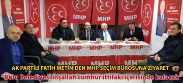 AK PARTİLİ FATİH METİN'DEN MHP SEÇİM BÜROSUNA ZİYARET
