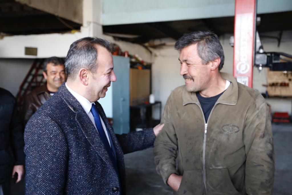 TANJU ÖZCAN SANAYİ ESNAFINI ZİYARET ETTİ