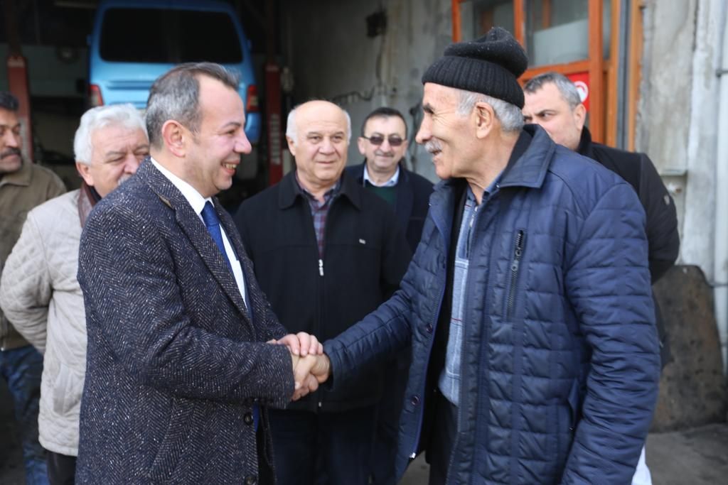 TANJU ÖZCAN SANAYİ ESNAFINI ZİYARET ETTİ