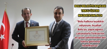 Bolu Belediye Başkanı Tanju Özcan, mazbatasını aldı
