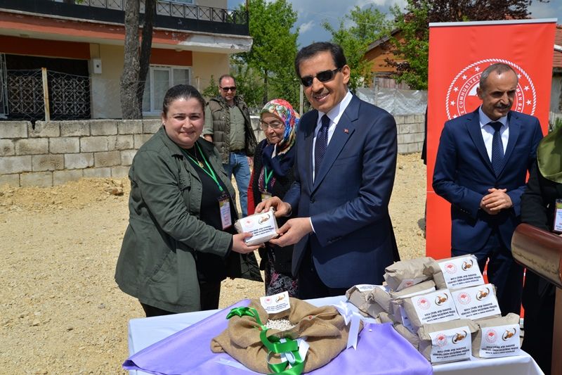 Kadın Çiftçilere Civril Fasulye Tohumu Dağıtıldı