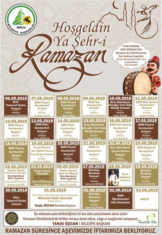 Ramazan ayı Bolu Belediyesi ile dolu dolu geçecek