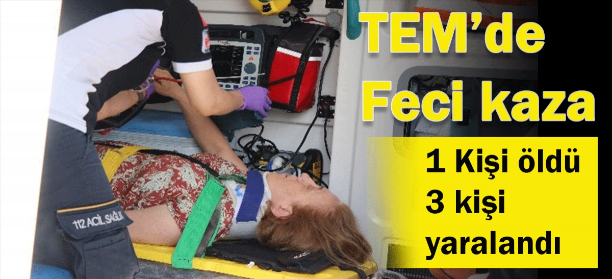 TEM'de feci kaza: 1 ölü, 3 yaralı