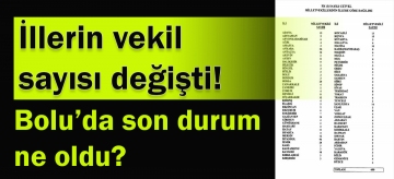 İllerin vekil sayıları değişti
