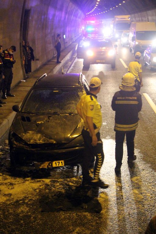 Tünelin içinde cayır cayır yandı