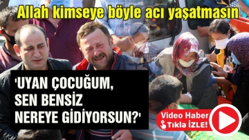 İki evladı yanan anne ve baba çocuklarının cenazesinde fenalık geçirdi