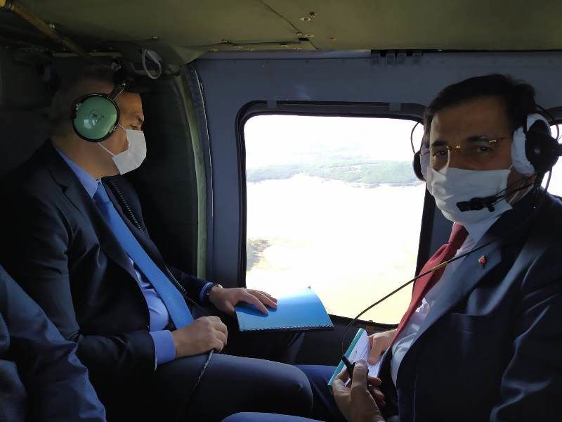 Turizm Bakanı Ersoy Bolu'yu havadan inceledi