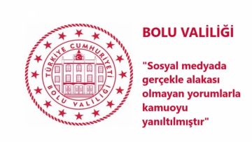 Bolu Valiliği'nden açıklama
