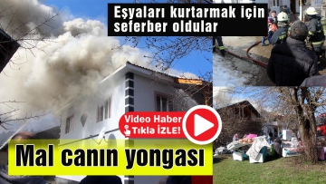 İki katlı evde yangın çıktı