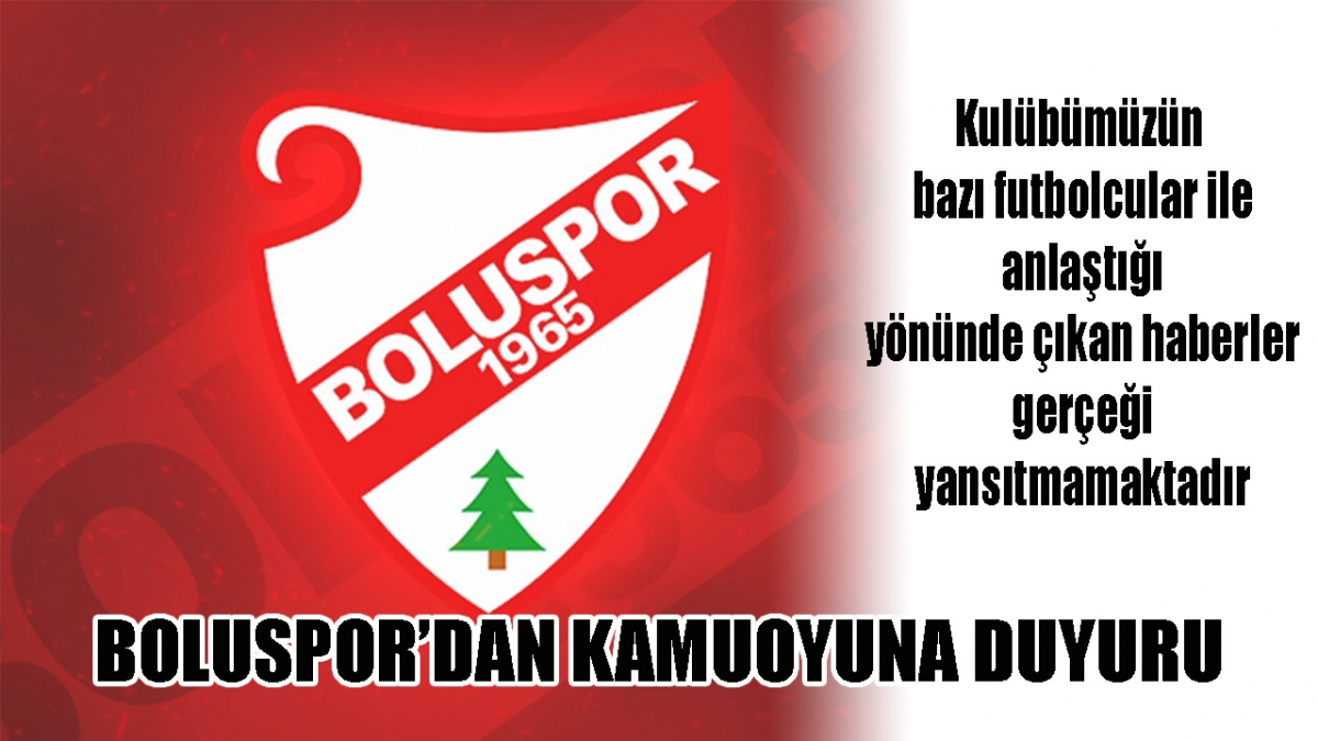 Boluspor'dan komuoyuna duyuru!