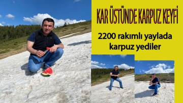 Kar üstünde karpuz keyfi