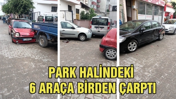 6 araca birden çarptı 