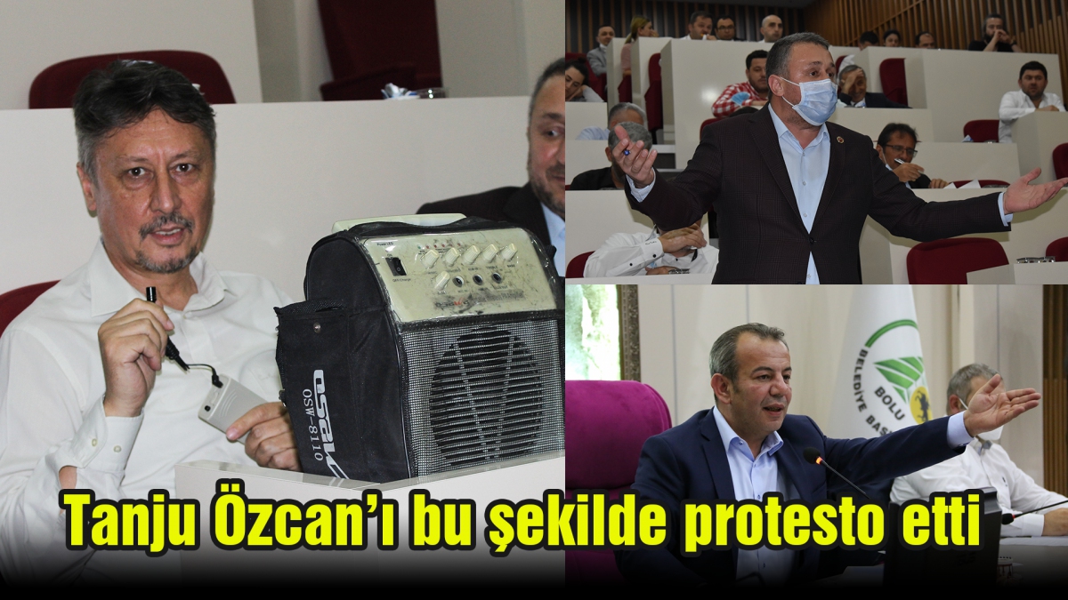 Tanju Özcan'ı bu şekilde protesto etti