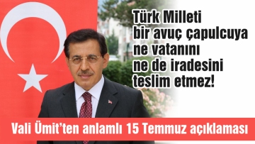Türk Milleti bir avuç çapulcuya ne vatanını ne de iradesini teslim etmez!