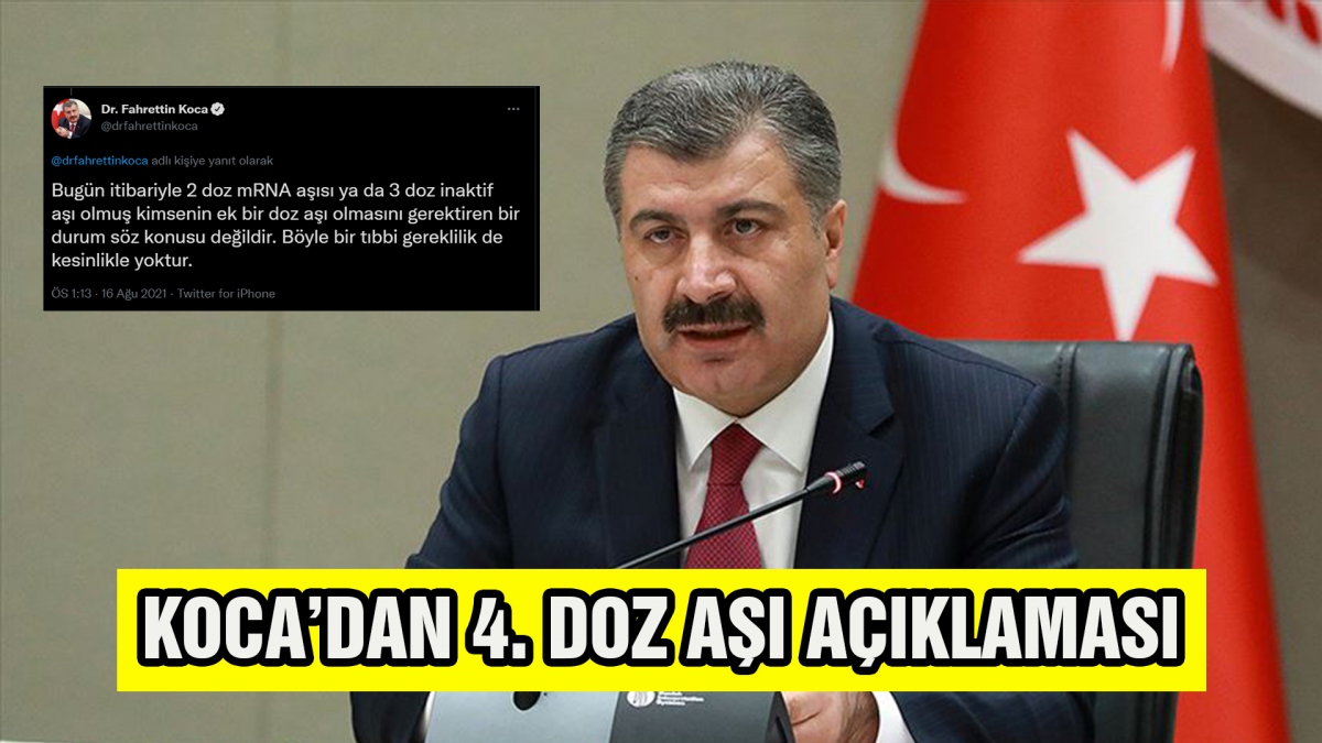 Koca'dan 4. doz aşı açıklaması