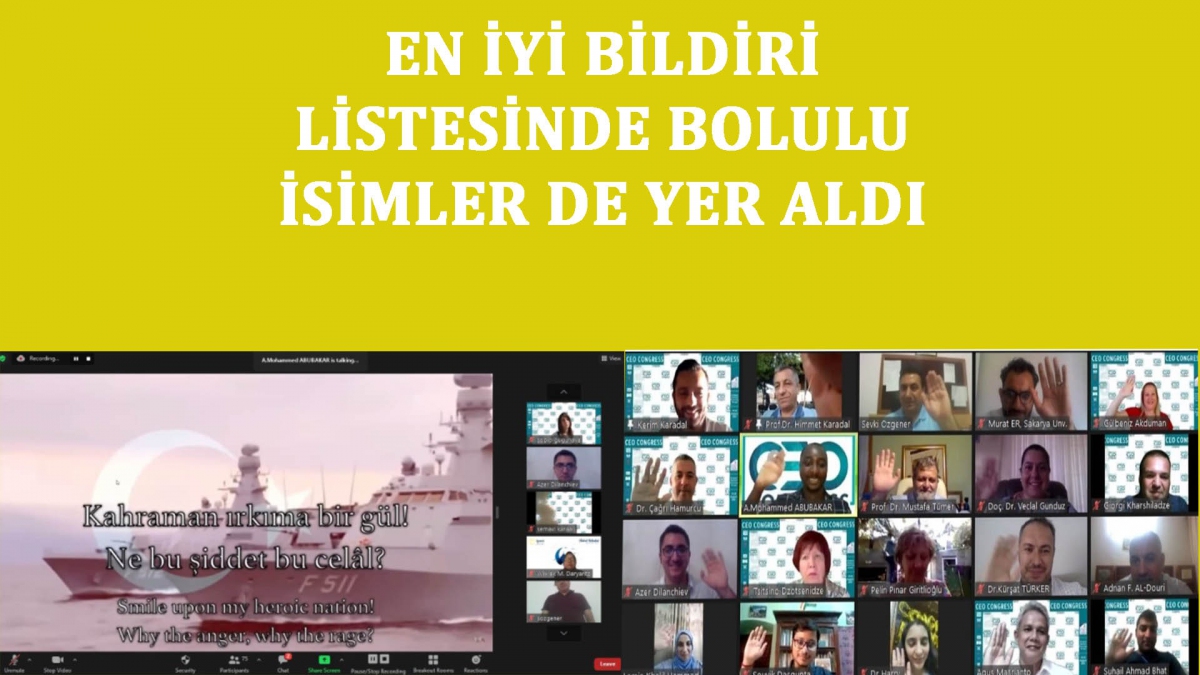 En iyi bildiri listesinde Bolulu isimler de yer aldı