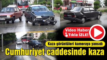 Önüne çıkan araca arkadan çarptı