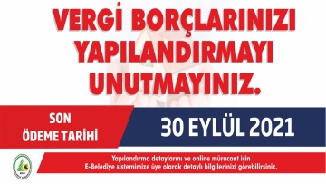 Bolu Belediyesi uyardı: Yapılandırmada 30 Eylül son gün