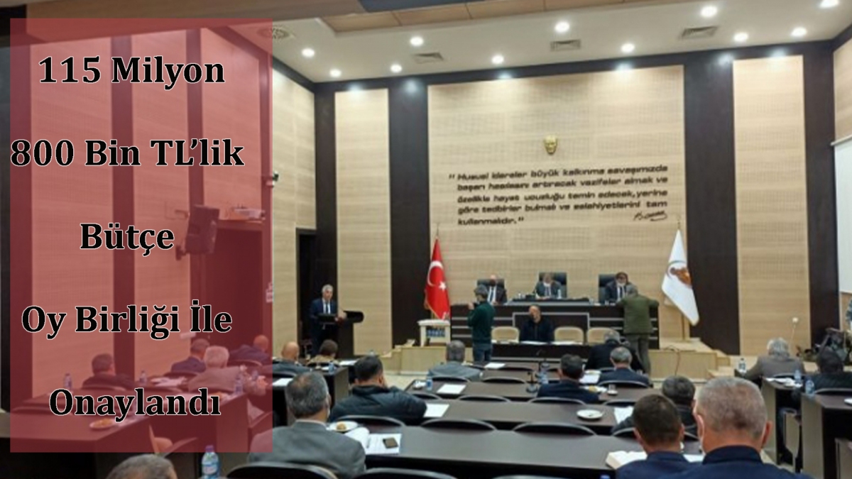 115 Milyon  800 Bin TL'lik  Bütçe  Oy Birliği İle   Onaylandı