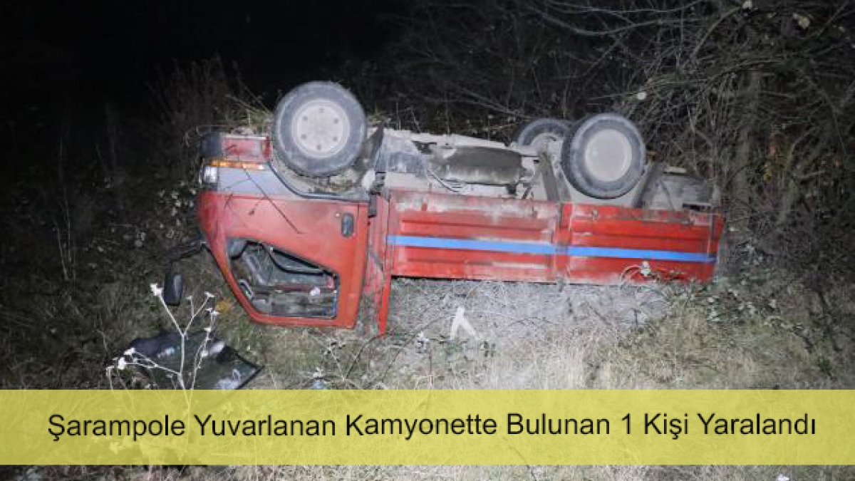 Şarampole Yuvarlanan Kamyonette Bulunan 1 Kişi Yaralandı