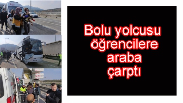 Bolu yolcusu öğrencilere araba çarptı