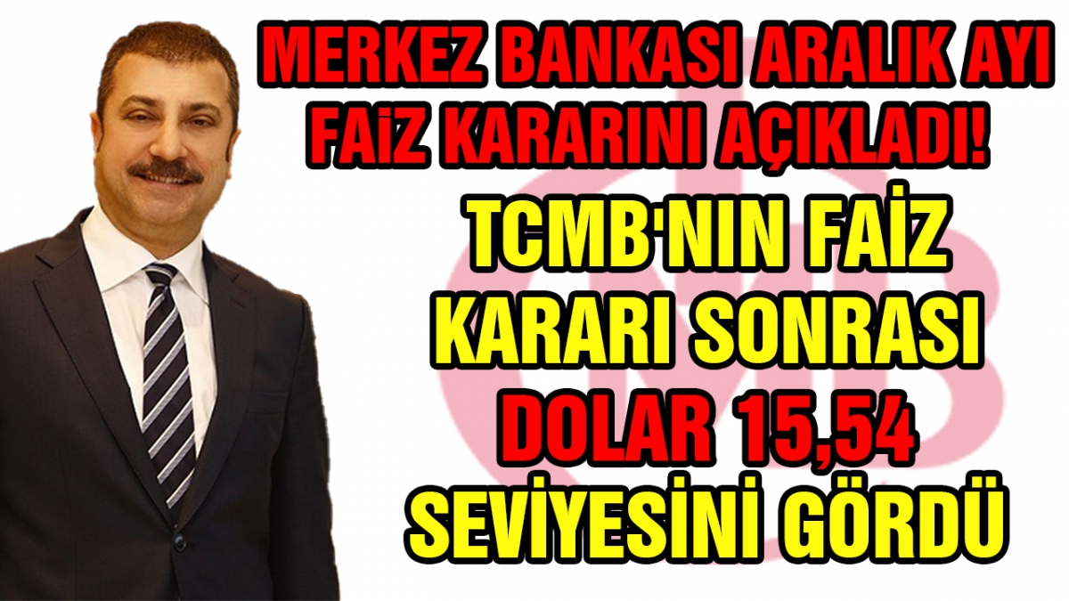 Merkez Bankası aralık ayı faiz kararını açıkladı!