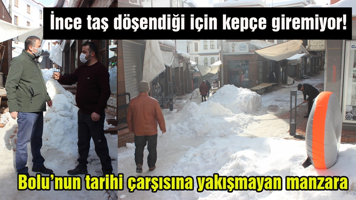 Bolu'nun tarihi çarşısına yakışmayan manzara