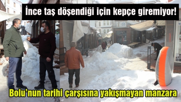 Bolu'nun tarihi çarşısına yakışmayan manzara