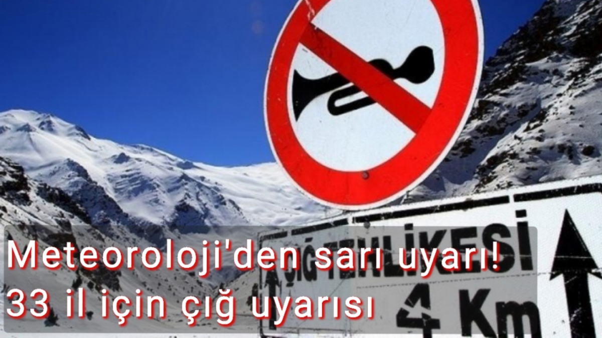 Meteoroloji'den sarı uyarı! 33 il için çığ uyarısı